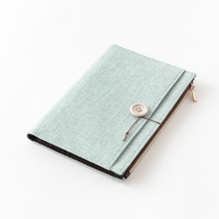Yuru Log Zipper Pouch Notebook Cover / Midori DESIGNPHIL - bungu