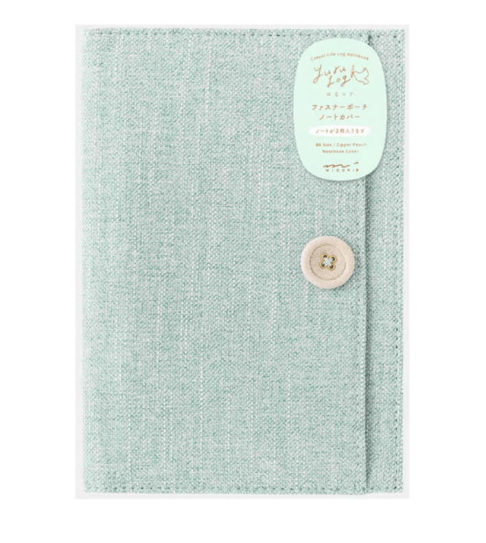 Yuru Log Zipper Pouch Notebook Cover / Midori DESIGNPHIL - bungu