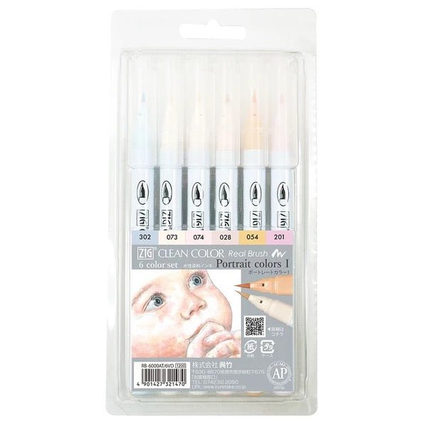 ZIG Clean Color Real Brush Portrait Color Set / Kuretake - bungu