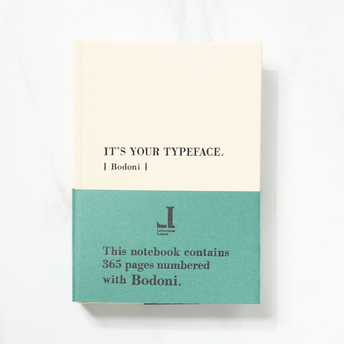 TYPEFACE NOTEBOOK A6 Size 365 Page Notebook - Bodoni / Letterpress Letters