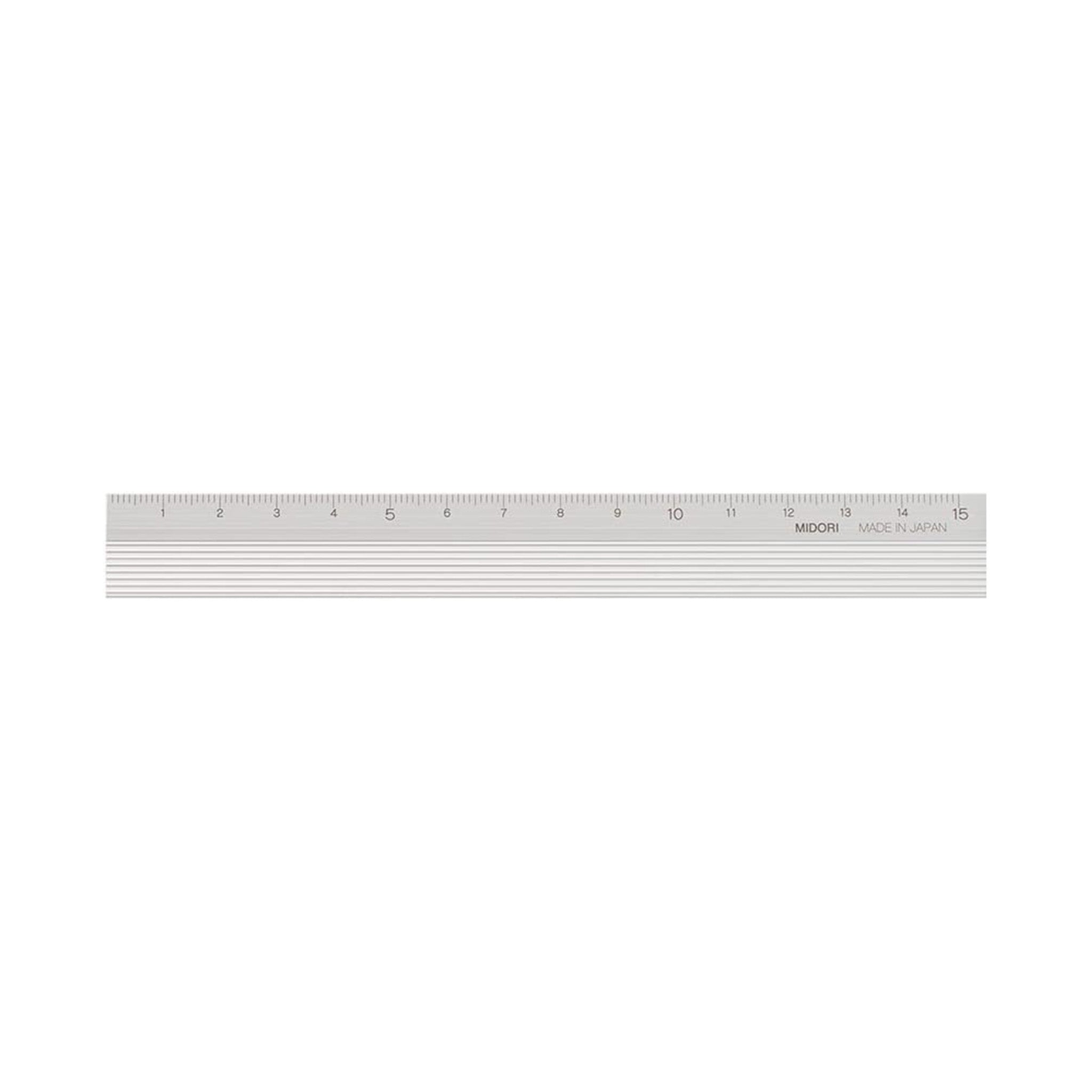 Aluminum & Wood Ruler 15cm Dark Brown / Midori – bungu