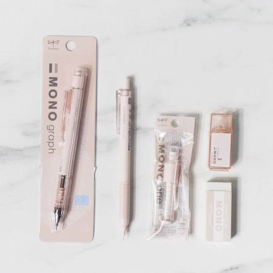 [CLEARANCE] Mono Mineral Color 0.5mm Stationery Bundle - Shell Beige / Tombow