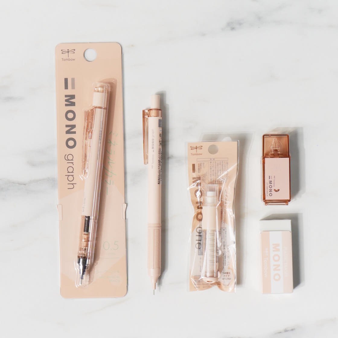[CLEARANCE] Mono Mineral Color 0.5mm Stationery Bundle - Apricot Pink / Tombow