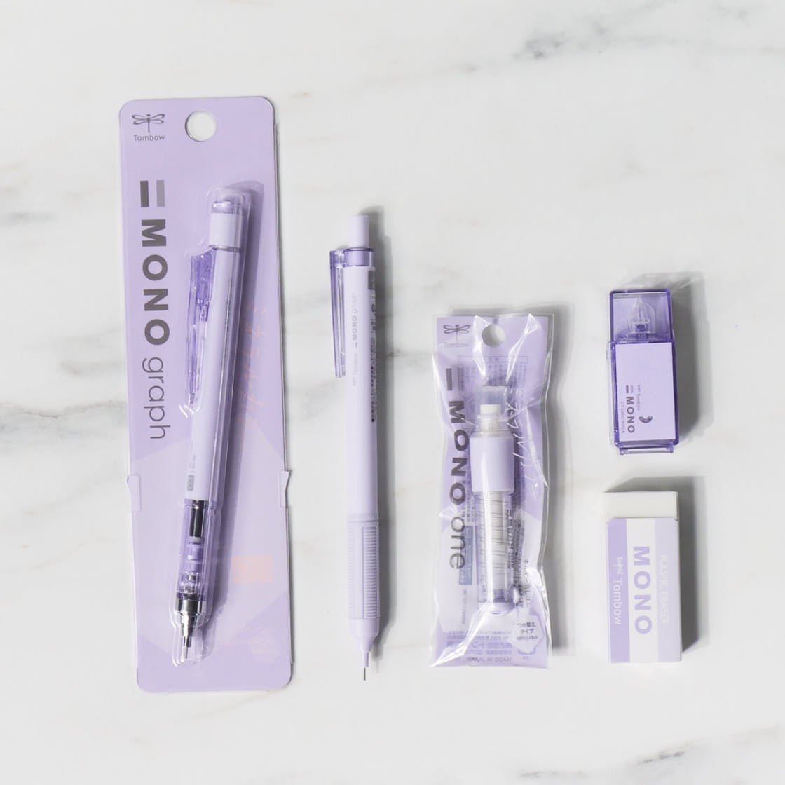 [CLEARANCE] Mono Mineral Color 0.5mm Stationery Bundle - Sheer Purple / Tombow