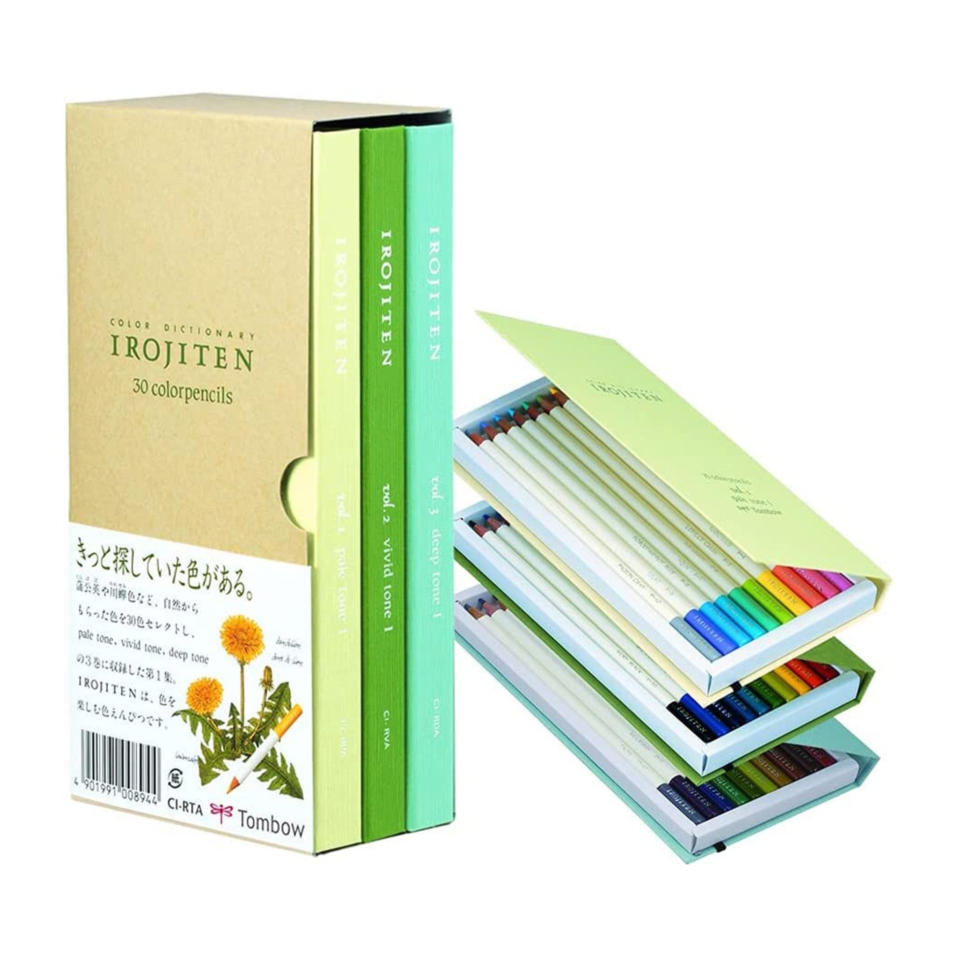 30 Irojiten Colored Pencil Collection Vol. 1, 2, 3 / Tombow - bungu