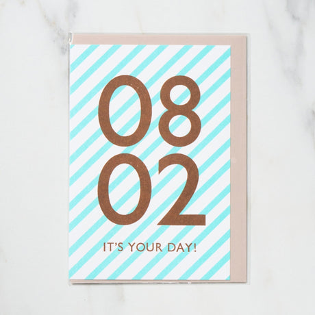 365 Find Your Day Card AUGUST / Letterpress Letter - bungu