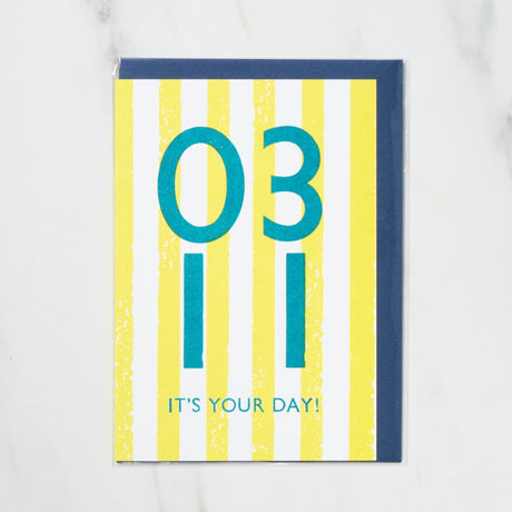 365 Find Your Day Card MARCH / Letterpress Letter - bungu