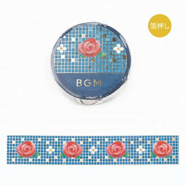 Masking Tape Foil Stamped Tile Art / BGM