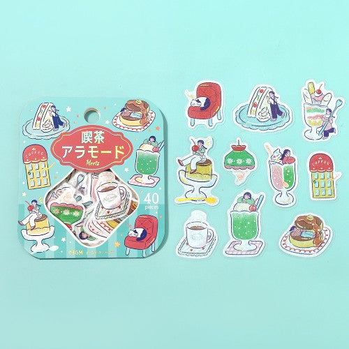 Flake Stickers Foil Stamped Kissa Alamode Meets / BGM