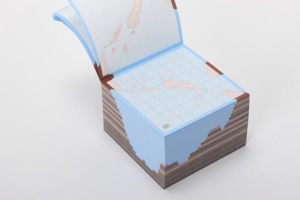 500 Page World Map Memo Block / Marumo Printing Stationery - bungu