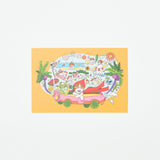 "Bruno’s Summer Road Trip" Washi Postcard by Angeli Machida / Bungu