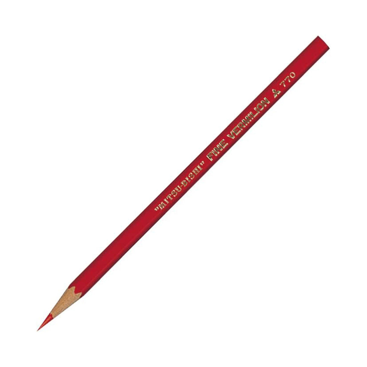 770 Vermilion Red Colored Wooden Pencils 1 Dozen Pack / Mitsubishi Pencil - bungu