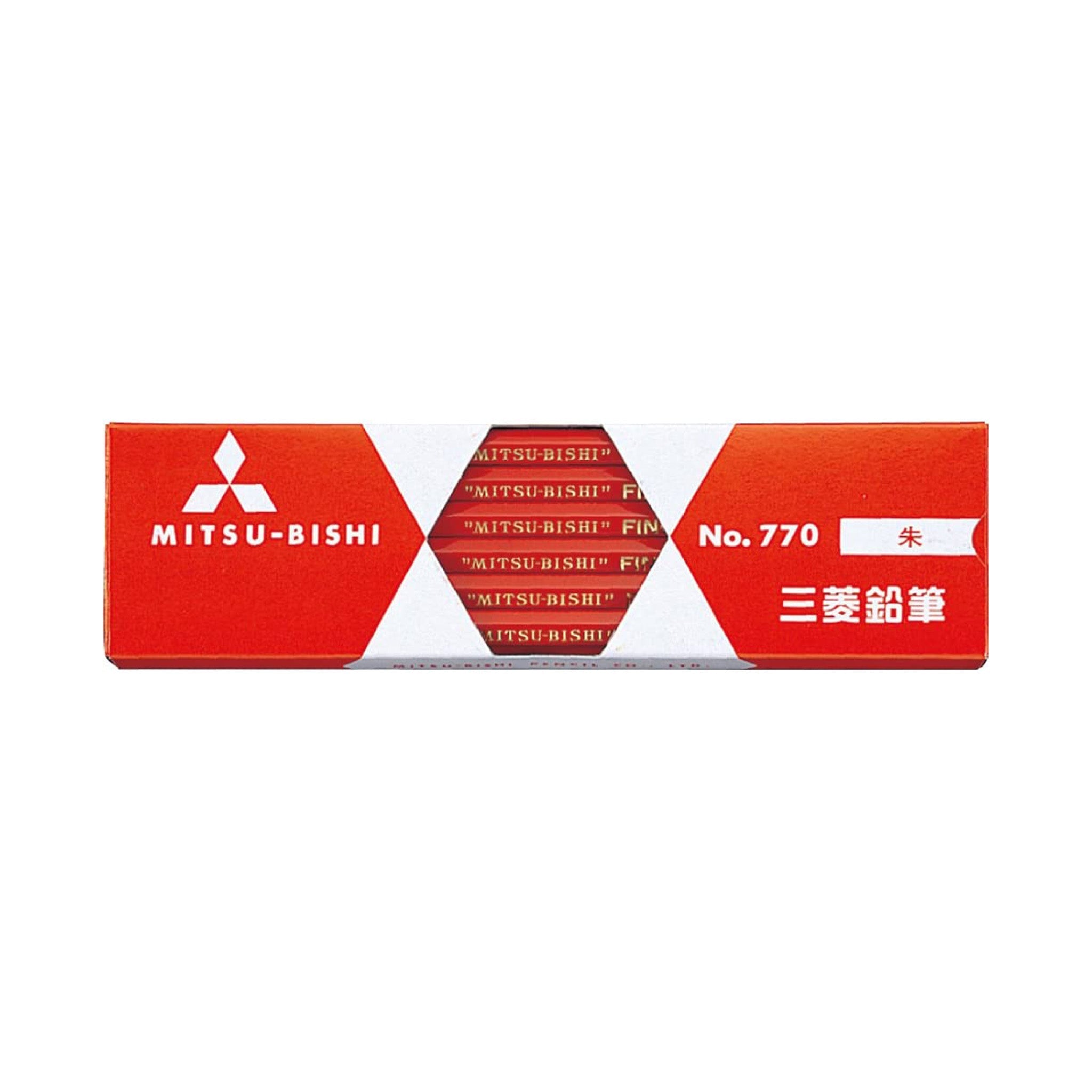 鉛筆画「Scarlet red」　B5大サイズ 770 Vermilion Red Colored Wooden Pencils 1 Dozen Pack / uni