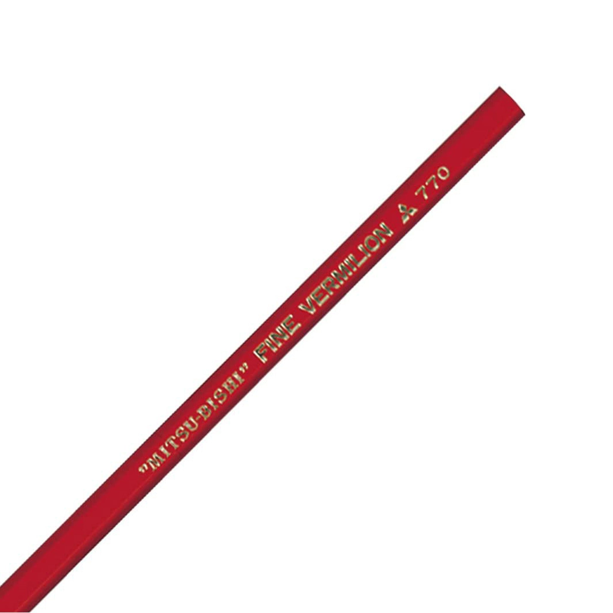 770 Vermilion Red Colored Wooden Pencils 1 Dozen Pack / uni