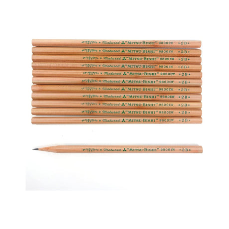 9800 EW Wooden Pencils 1 Dozen Pack / Mitsubishi Pencil - bungu