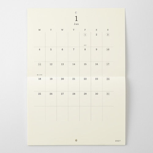 MD Bi-Fold Wall Calendar 2027 / MD PRODUCT