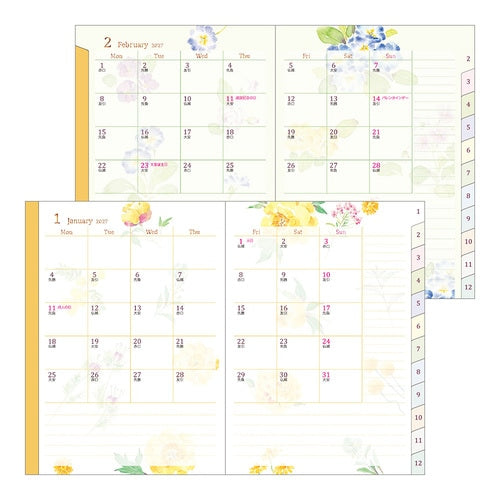 Country Time Floral Pocket Diary 2027 / MIDORI