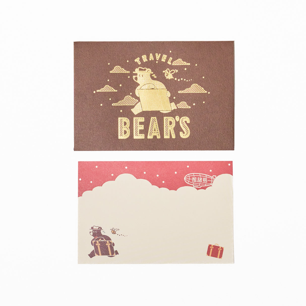 ROKKAKU x ob1toy Travel Bear Foil-Stamped Mini Letter Set / ROKKAKU