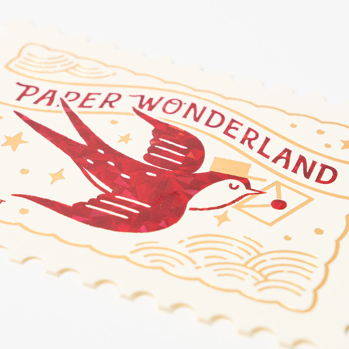 ROKKAKU x ob1toy Foil-Stamped Die-Cut Stamp Shaped Postcard / ROKKAKU