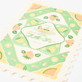ROKKAKU x ob1toy Foil-Stamped Die-Cut Stamp Shaped Postcard / ROKKAKU