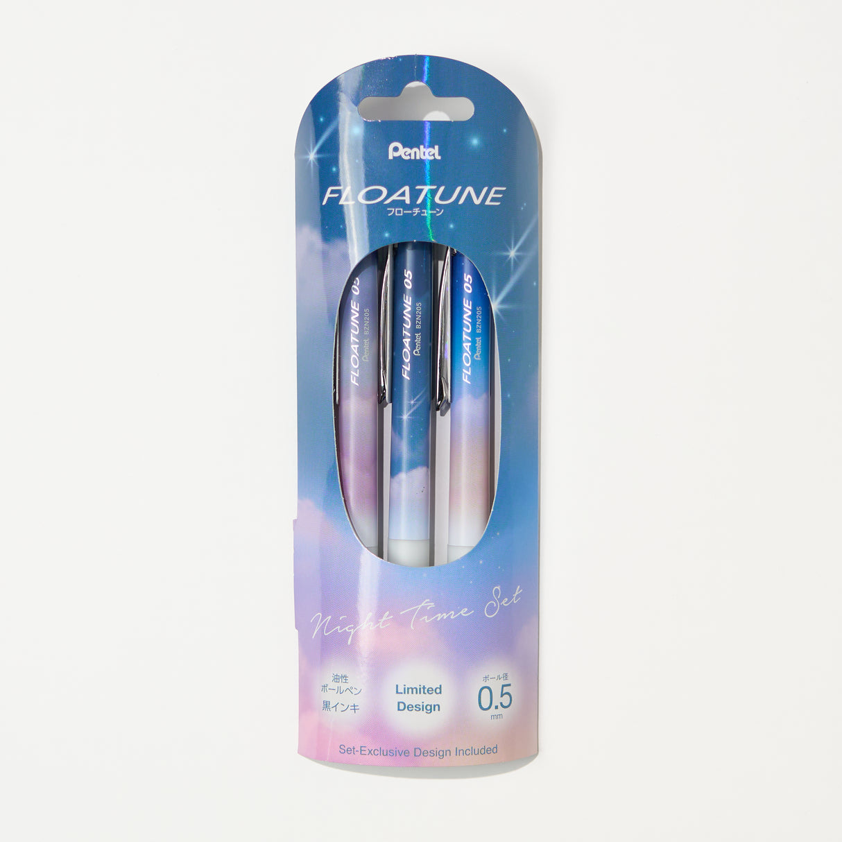 [Limited] Floatune Ballpoint Pen Skyly Night Time 3-Pen Set / Pentel