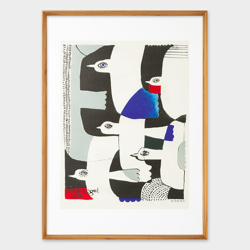 [Limited] Art Touch Kanae Kouno Art Poster with Teak Frame / TOUCH & FLOW