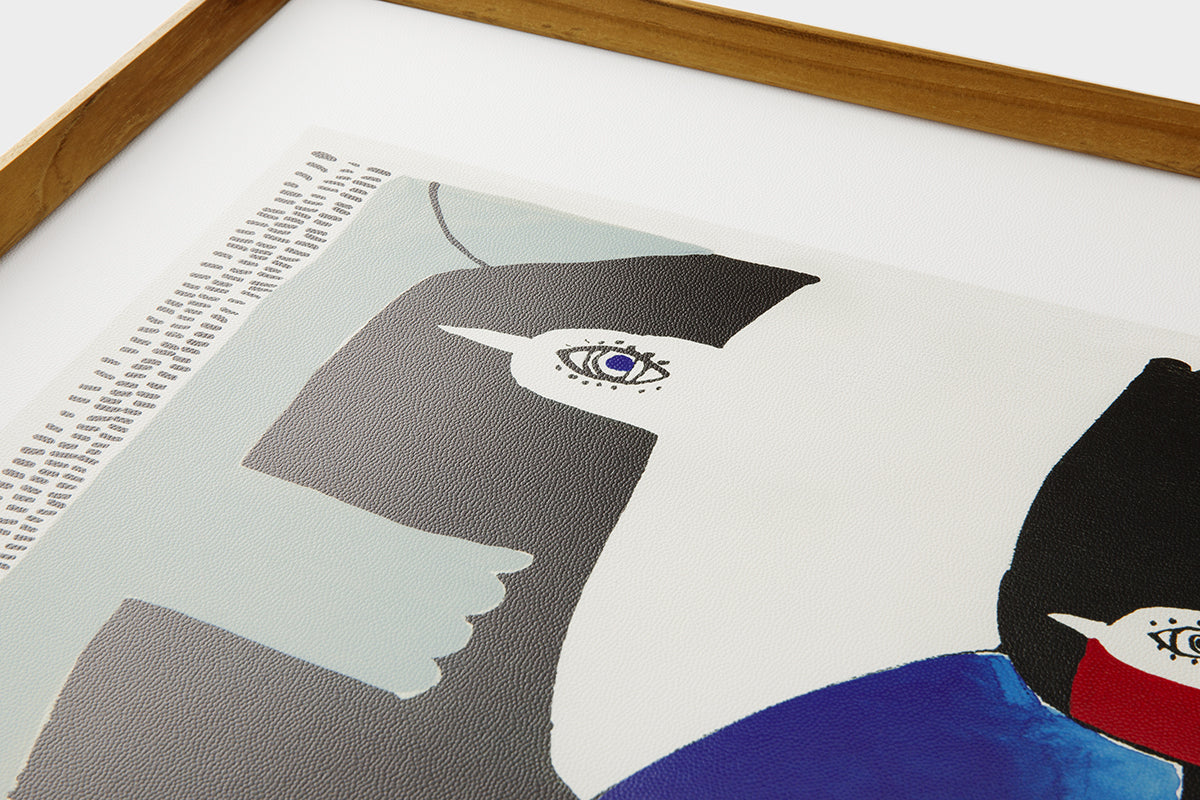[Limited] Art Touch Kanae Kouno Art Poster with Teak Frame / TOUCH & FLOW
