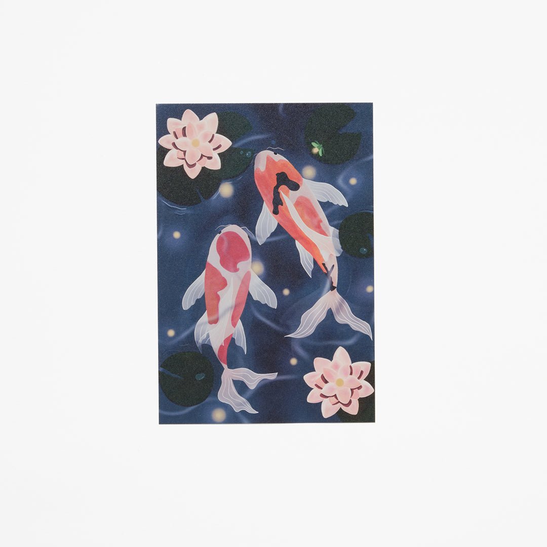 "A Pair of Koi" Washi Postcard by Celia / Bungu - bungu