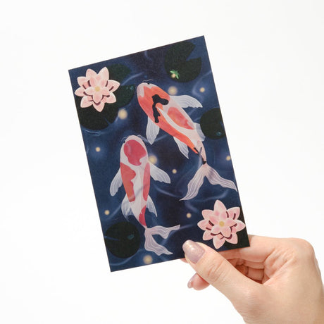 "A Pair of Koi" Washi Postcard by Celia / Bungu - bungu