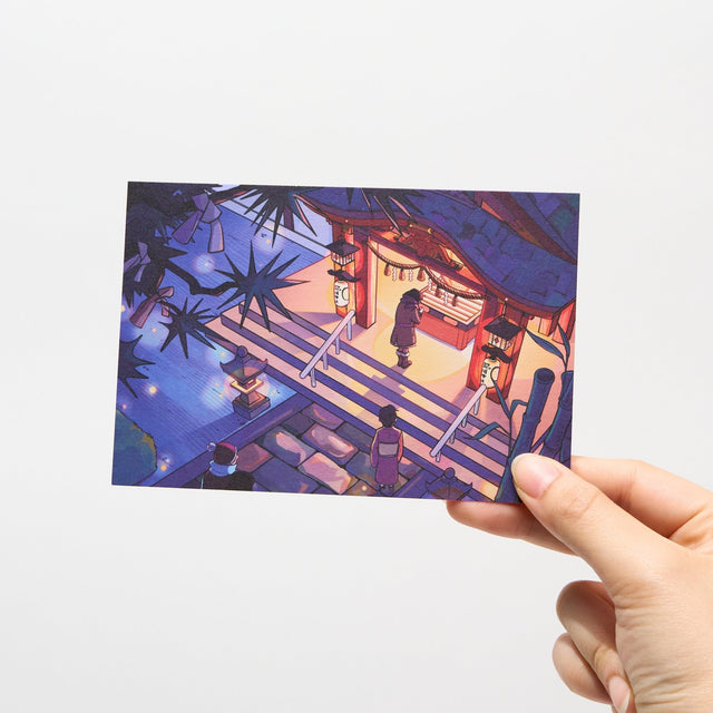 "A Quiet New Years" Washi Postcard by Alithia / Bungu - bungu