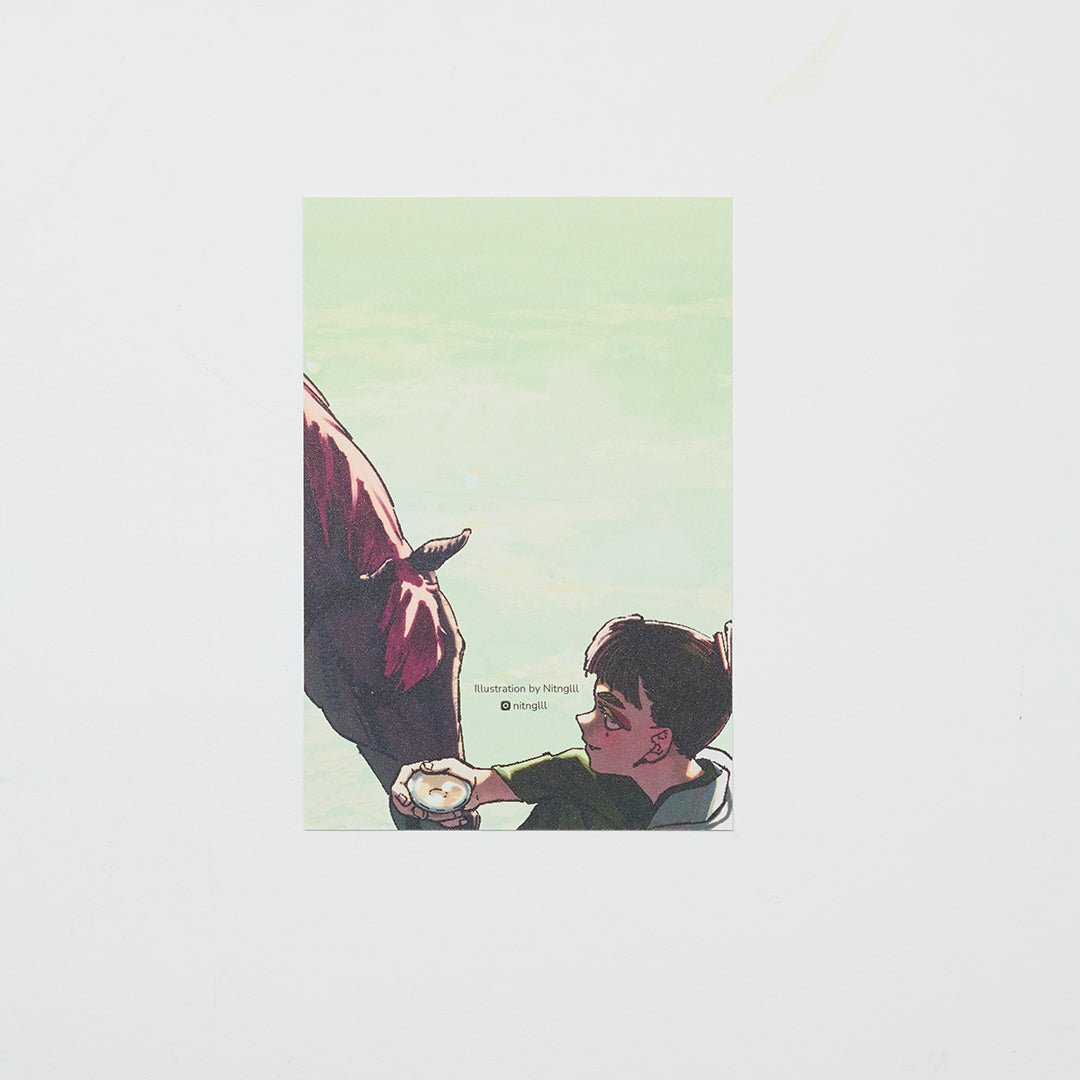 "A Toast to the New Year" Washi Postcard by Nitnglll / Bungu - bungu