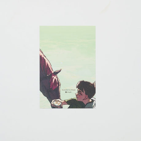 "A Toast to the New Year" Washi Postcard by Nitnglll / Bungu - bungu