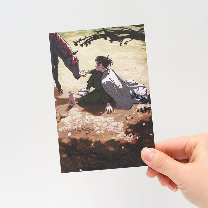 "A Toast to the New Year" Washi Postcard by Nitnglll / Bungu - bungu