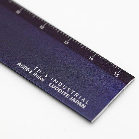 A6063 Iridescent Aluminum Ruler 15cm Yellow Knife / Luddite - bungu