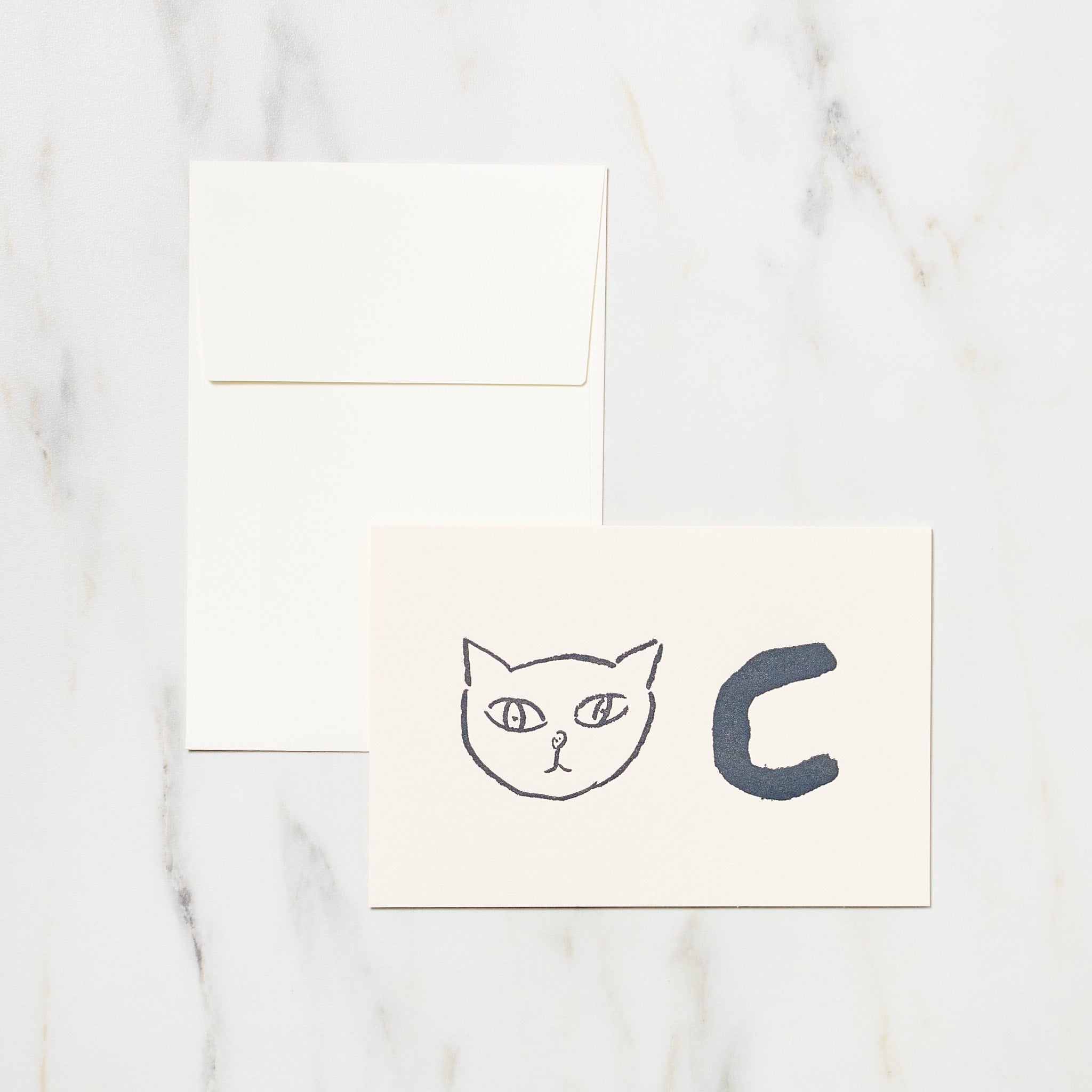 Alphabet Motif Izumi Shiokawa Card / Letterpress Letters – bungu