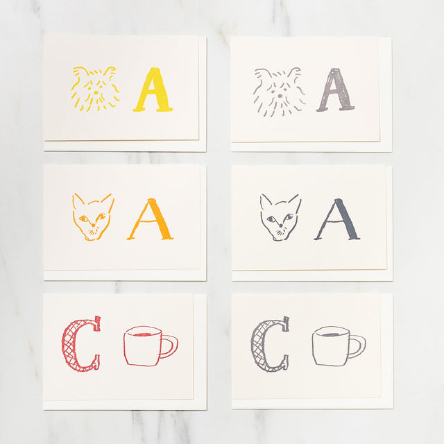 Alphabet Motif Izumi Shiokawa Card / Letterpress Letters - bungu