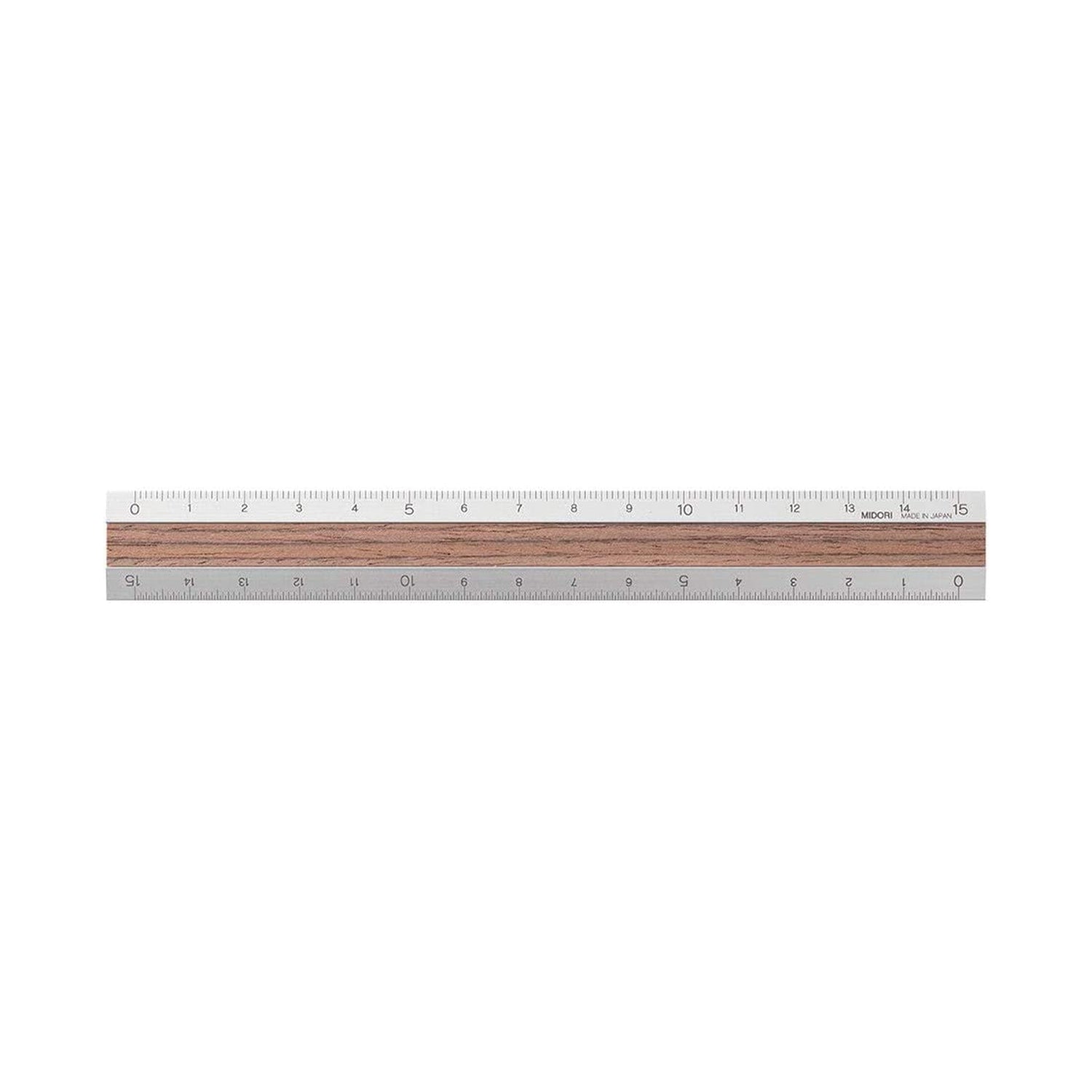 Aluminum & Wood Rulers 15cm / MIDORI - bungu