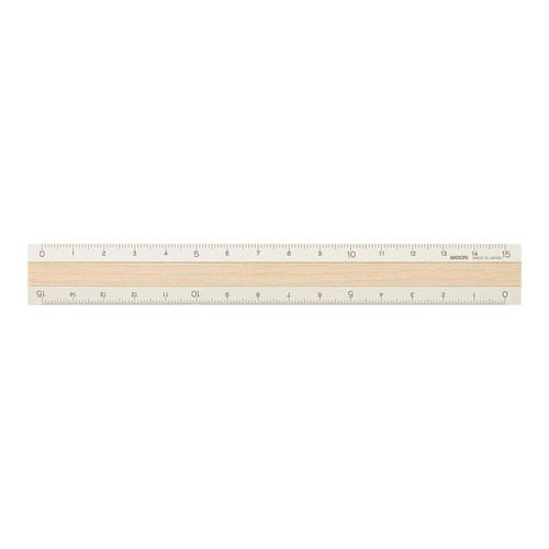 Aluminum & Wood Rulers 15cm / Midori - bungu