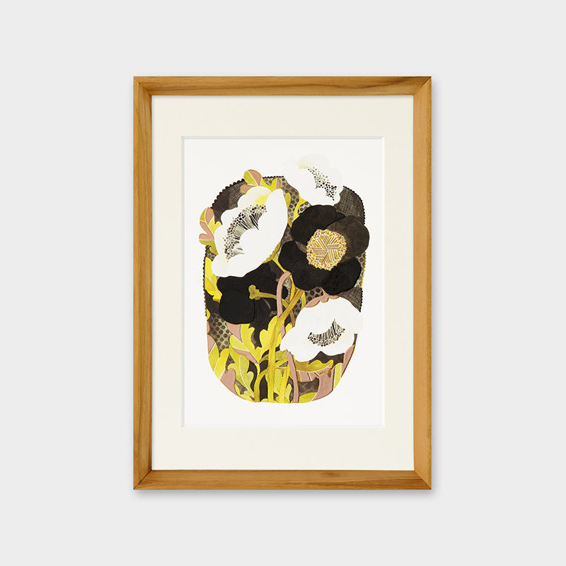 [Limited] Art Touch Kanae Kouno A4 Art Poster with Teak Frame / TOUCH & FLOW