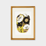 [Limited] Art Touch Kanae Kouno A4 Art Poster with Teak Frame / TOUCH & FLOW