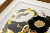 [Limited] Art Touch Kanae Kouno A4 Art Poster with Teak Frame / TOUCH & FLOW