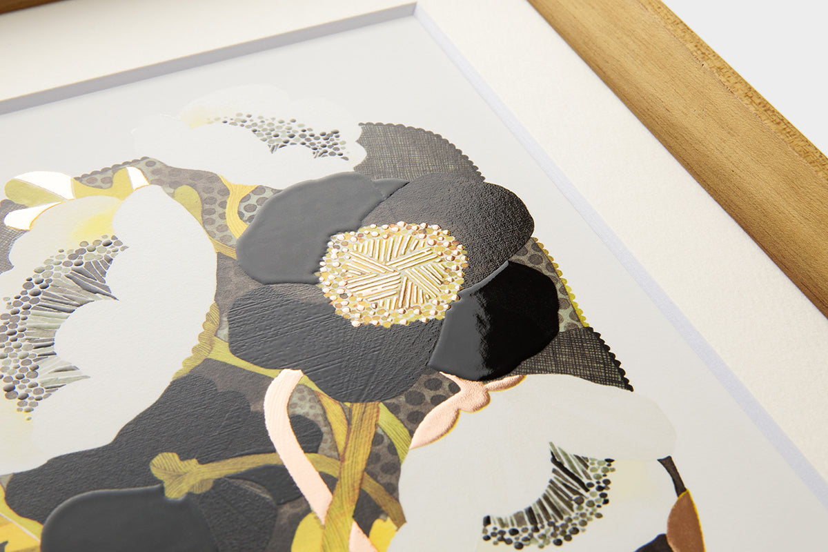 [Limited] Art Touch Kanae Kouno A4 Art Poster with Teak Frame / TOUCH & FLOW
