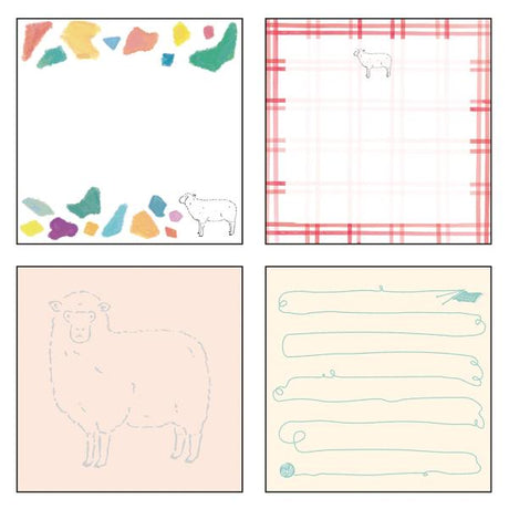 Animal Series Square Memo Pad / GreenFlash - bungu