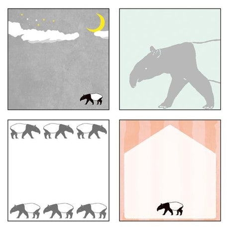 Animal Series Square Memo Pad / GreenFlash - bungu