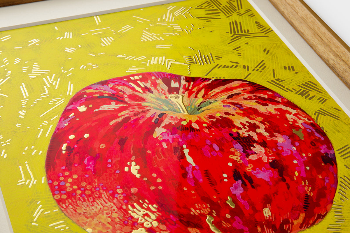 [Limited] Art Touch Yuko Kurihara A3 Art Poster with Teak Frame / TOUCH & FLOW