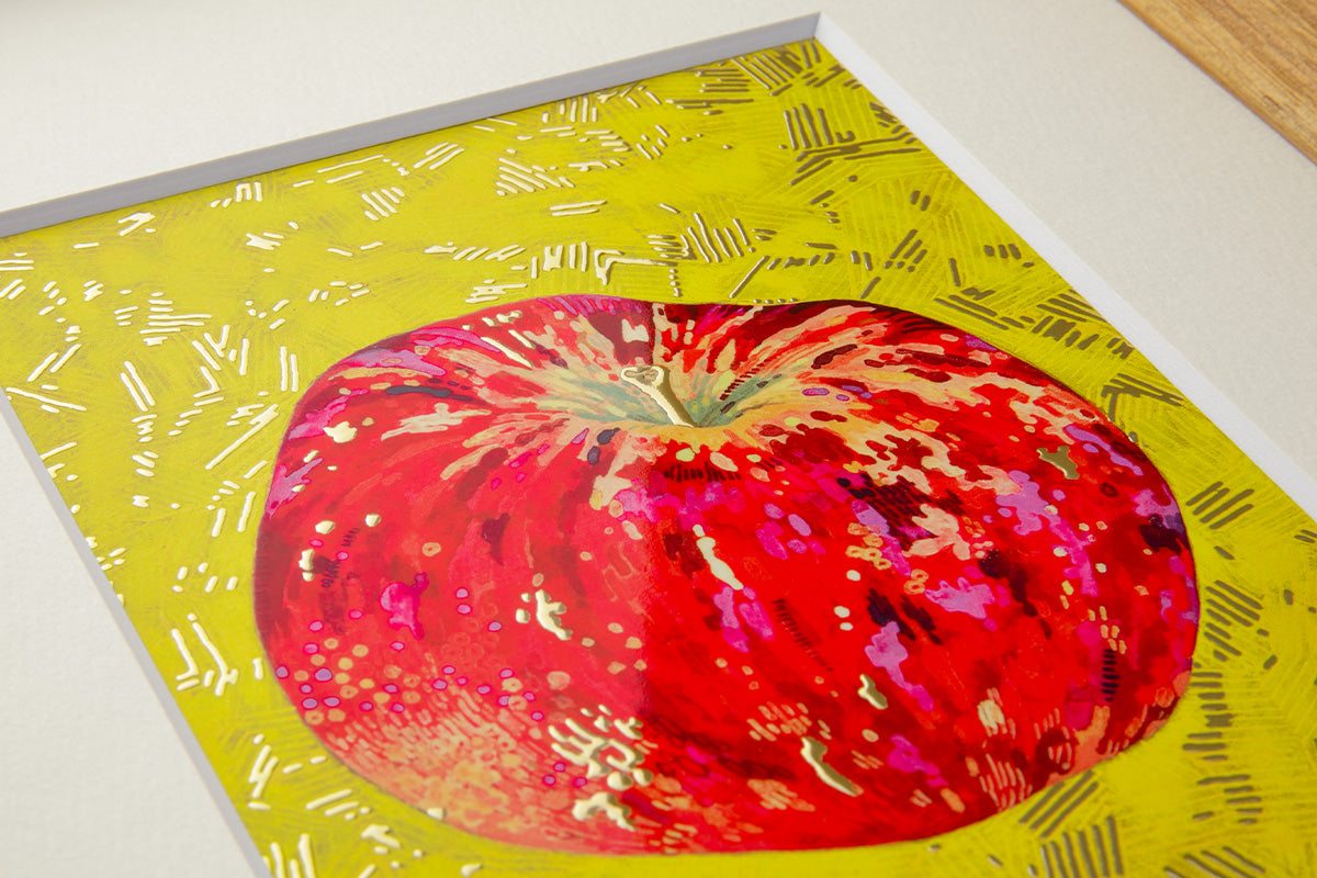 [Limited] Art Touch Yuko Kurihara A4 Art Poster with Teak Frame / TOUCH & FLOW
