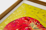 [Limited] Art Touch Yuko Kurihara A3 Art Poster with Teak Frame / TOUCH & FLOW