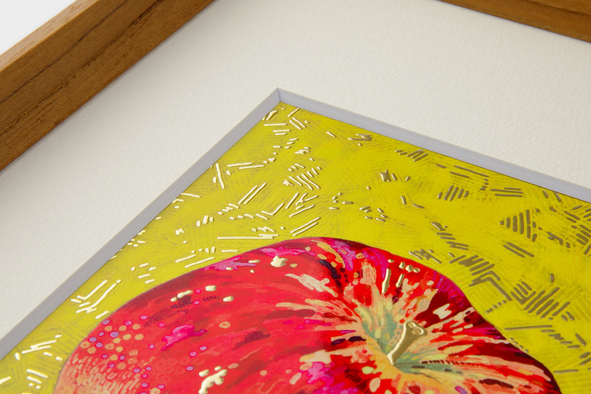[Limited] Art Touch Yuko Kurihara A4 Art Poster with Teak Frame / TOUCH & FLOW