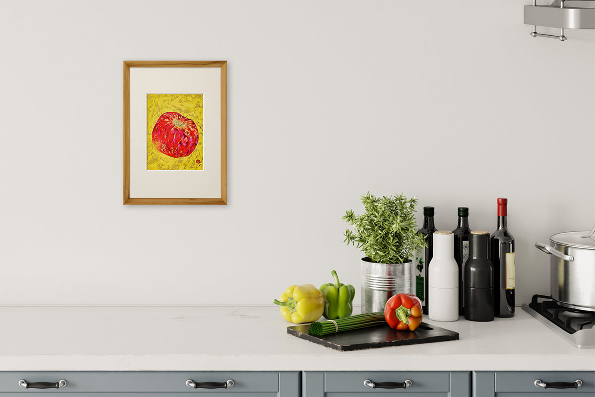 [Limited] Art Touch Yuko Kurihara A4 Art Poster with Teak Frame / TOUCH & FLOW