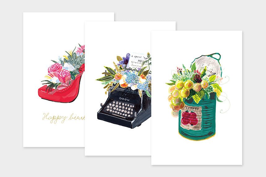 Art Touch MARU Floral Pattern Postcards / TOUCH & FLOW - bungu